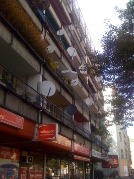 satellite dishes everywhere...
