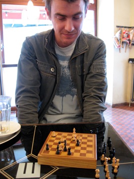 Chess at Café Manolo with Keith O'Brien