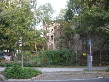 A bombed out building by the Italian embassy