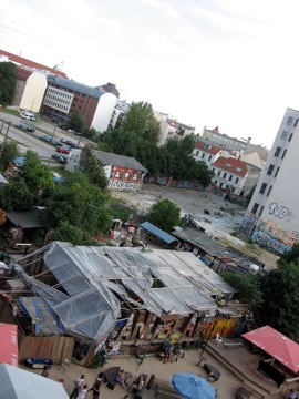 Fourth floor, looking out on Tacheles courtyard.