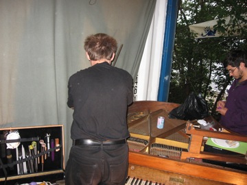 and preparing the piano with Phil